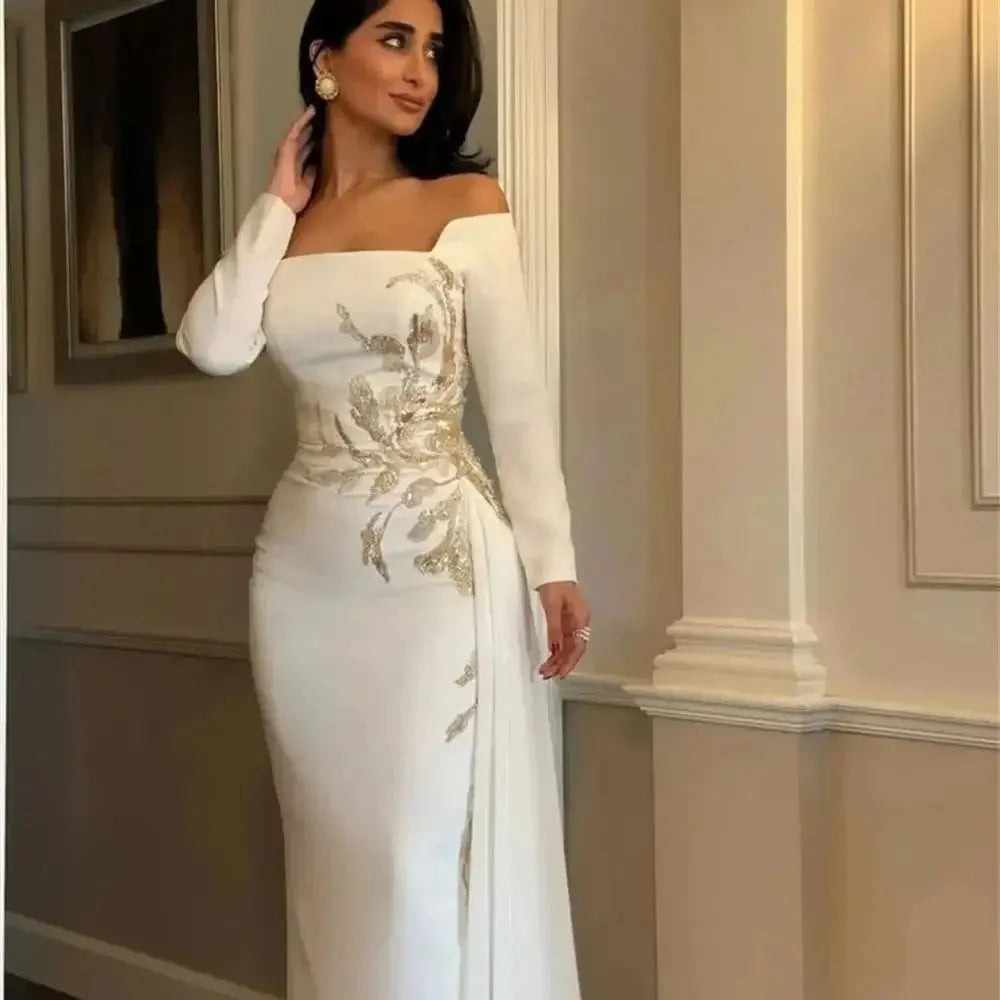 Captivate the Gala: Satin Gown with a Sweep Train