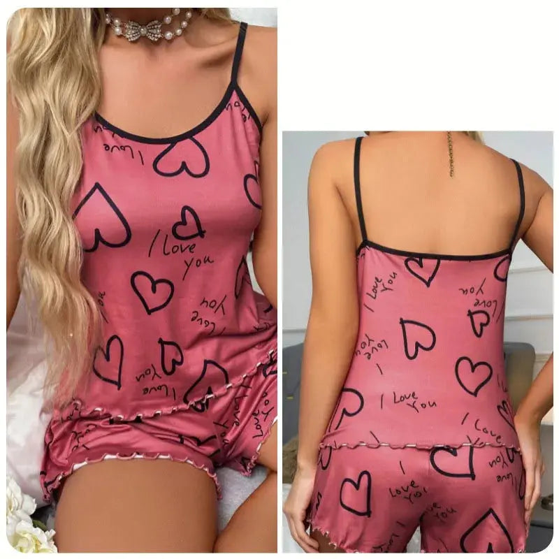 Soft Heart Pajamas Set: Dream Lavishly