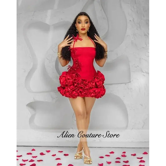 Captivate the Room: Red Floral Cocktail Dress