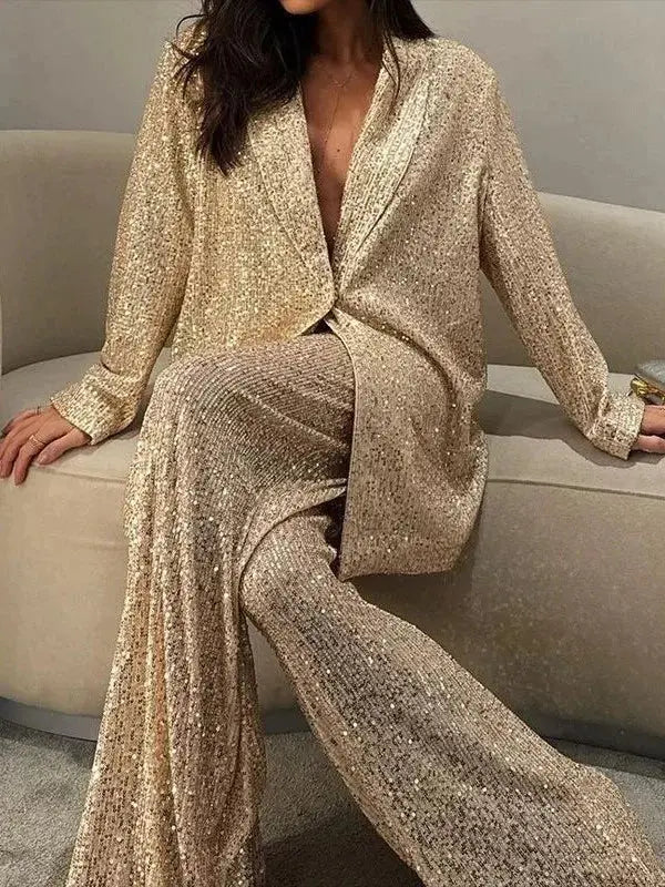 Dazzle Effortlessly: Sequin Suit Set for Any Occasion
