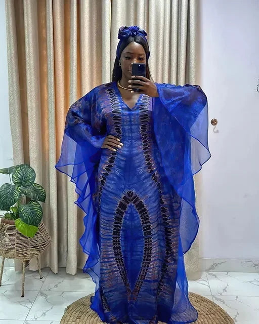 Ankara-Inspired Kaftan Maxi Dress