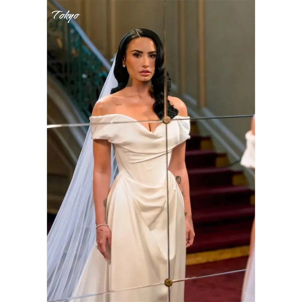 Whisper of Elegance Off-Shoulder Wedding Gown