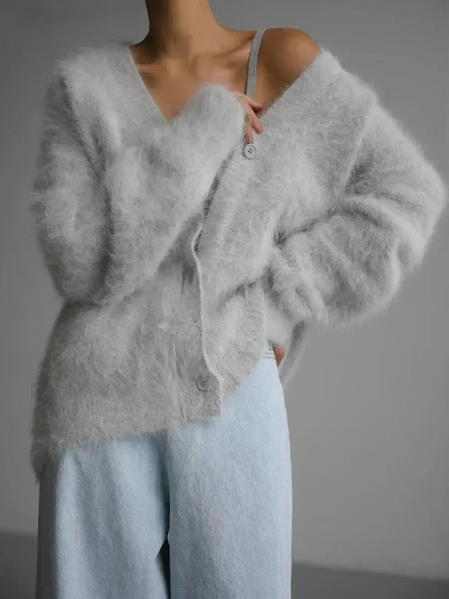 Women's Oversized V-Neck Cardigan