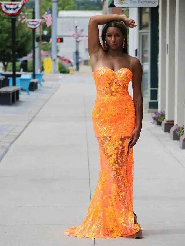 Sunset Glow Strapless Gown: Radiate All Night
