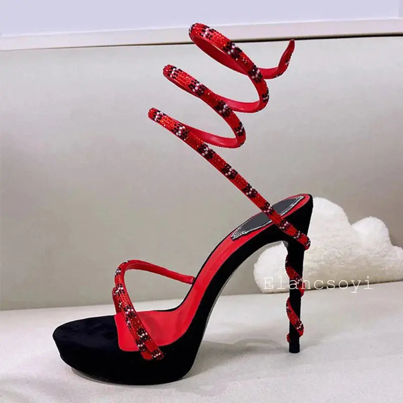 Captivate the Night: Crystal-Studded Stiletto Heels