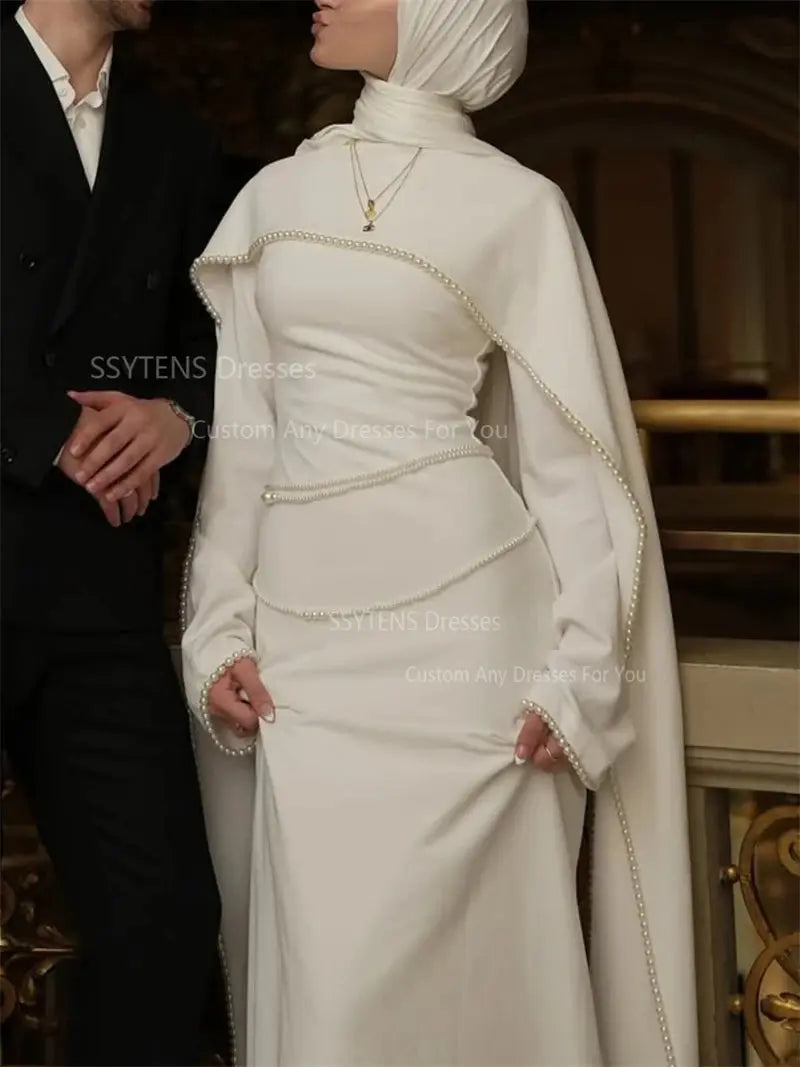 Pearl-Embellished Mermaid Bridal Gown