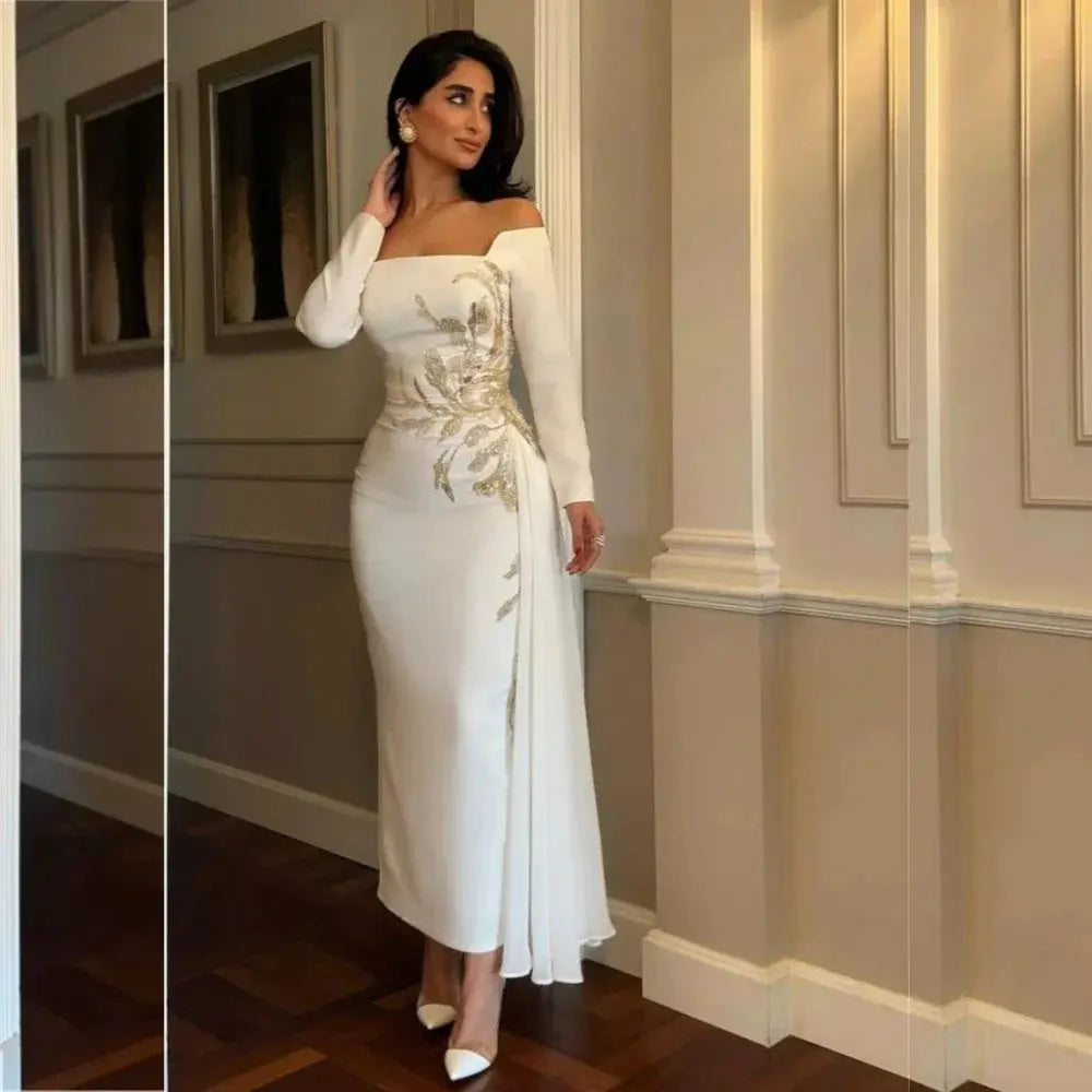 Captivate the Gala: Satin Gown with a Sweep Train