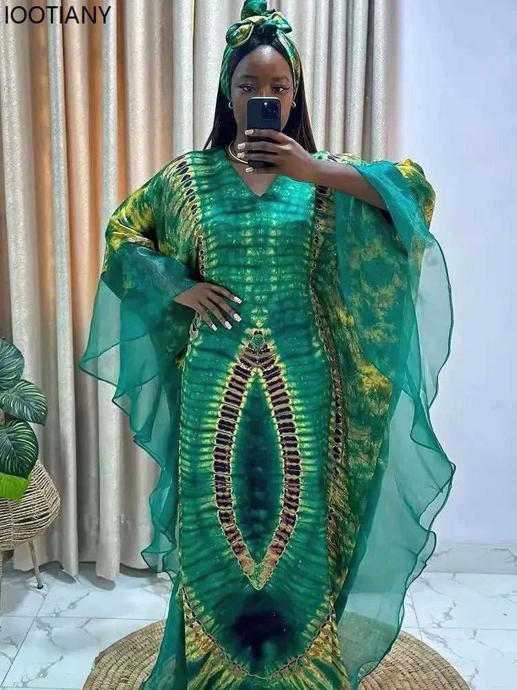 Ankara-Inspired Kaftan Maxi Dress