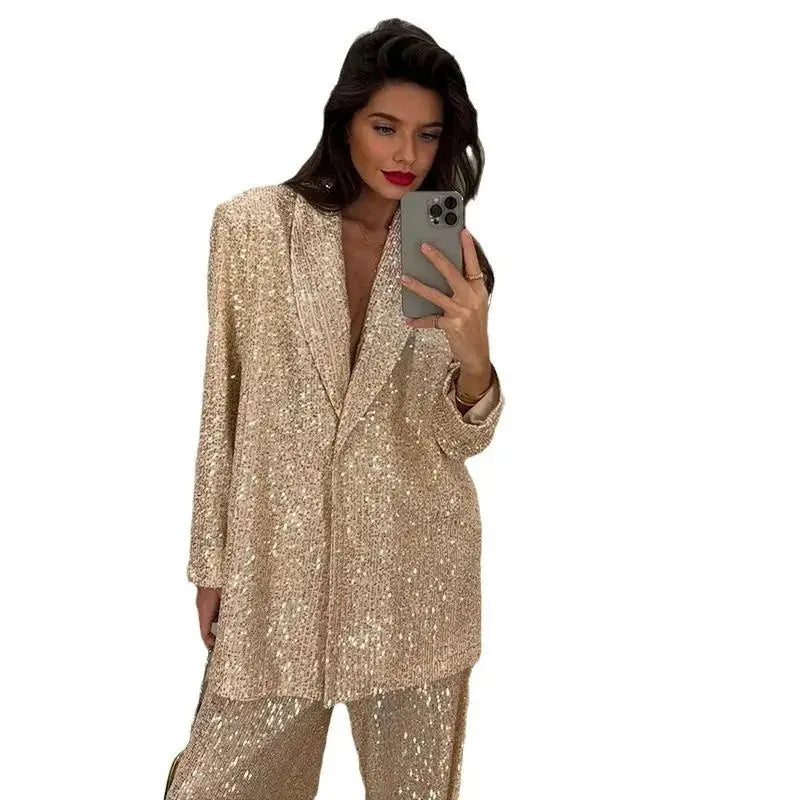 Dazzle Effortlessly: Sequin Suit Set for Any Occasion