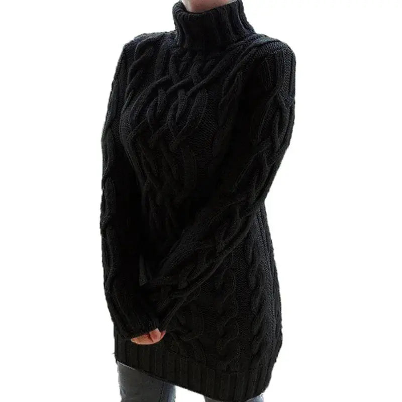 Winter Embrace: Cozy Elegance in a Turtleneck Dress