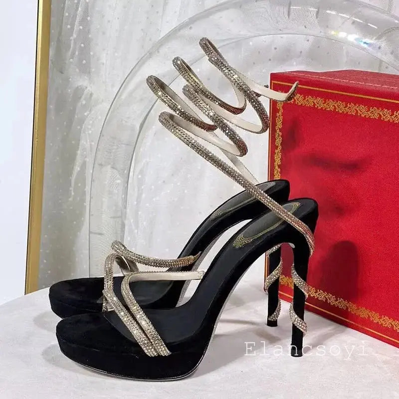 Captivate the Night: Crystal-Studded Stiletto Heels