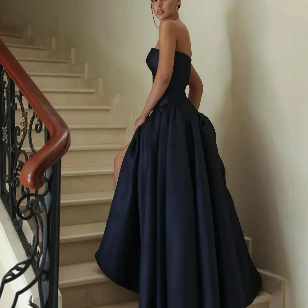 Enchant the Night: Custom Satin Evening Gown