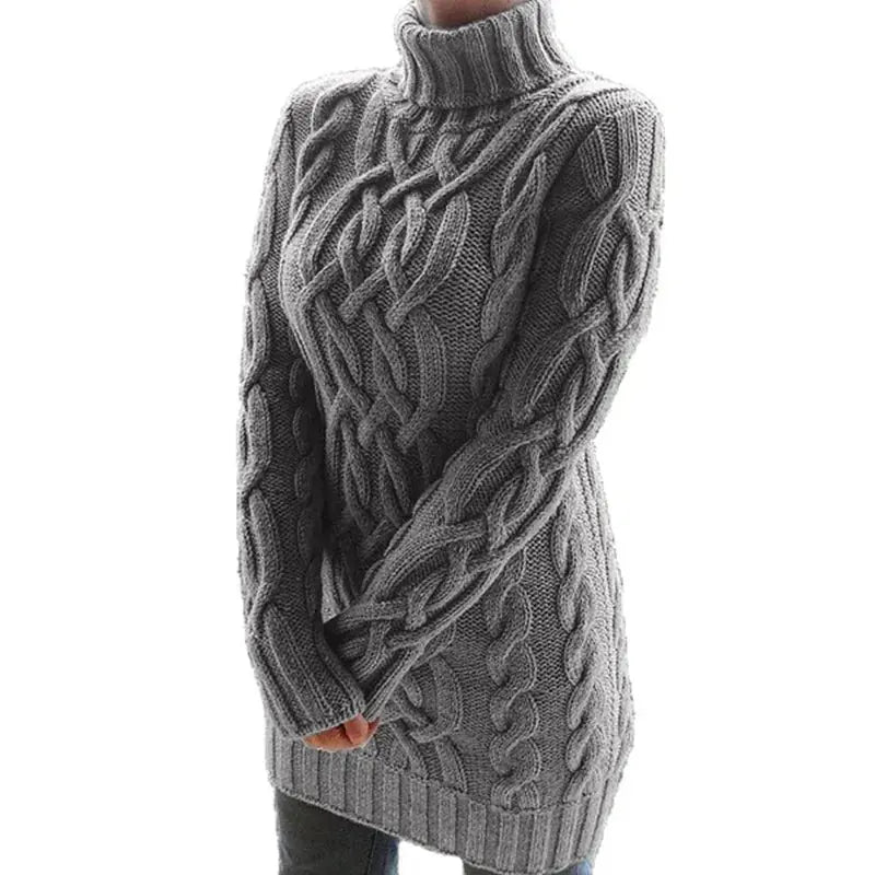Winter Embrace: Cozy Elegance in a Turtleneck Dress