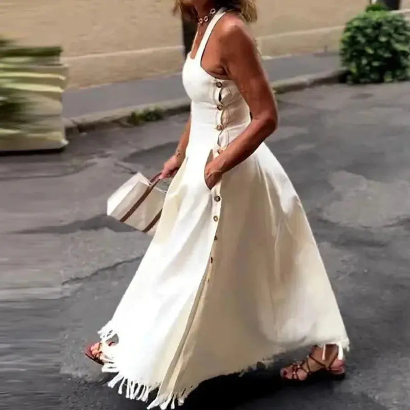 Summer Breeze Off-Shoulder Pocket Dress
