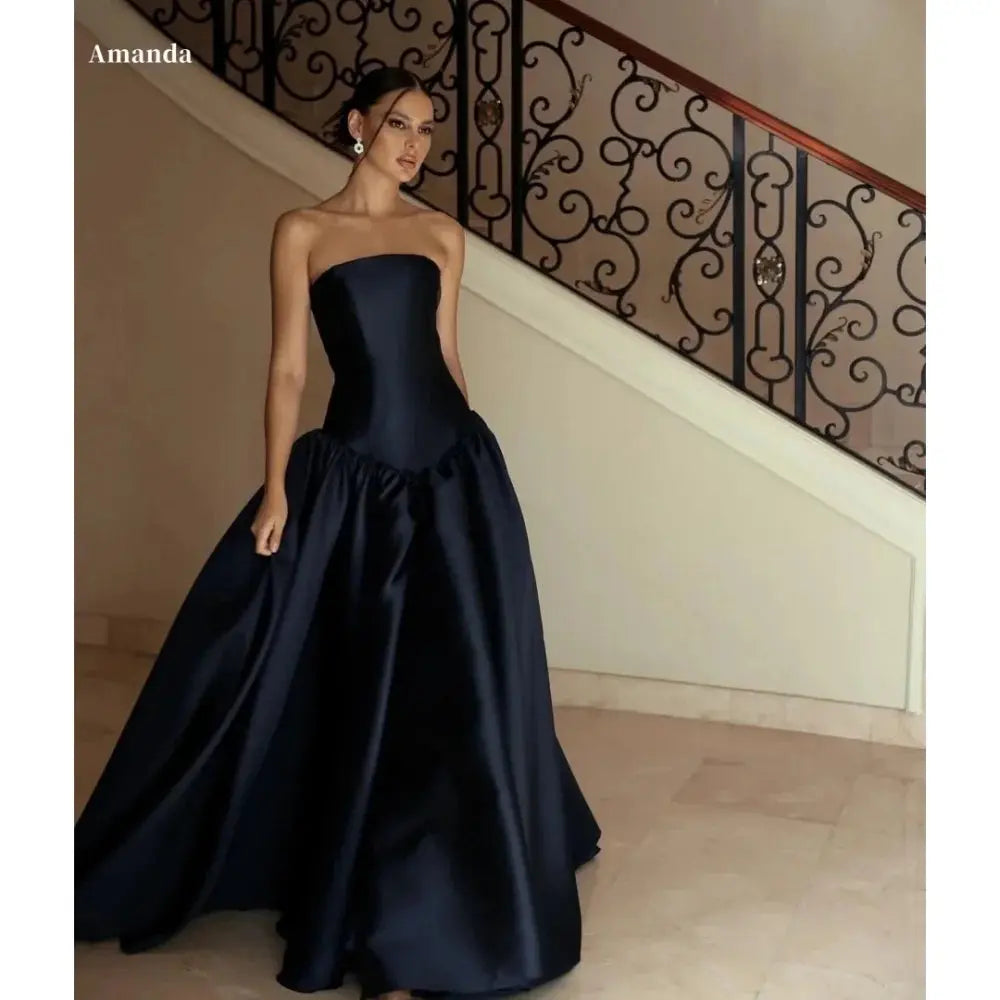 Enchant the Night: Custom Satin Evening Gown