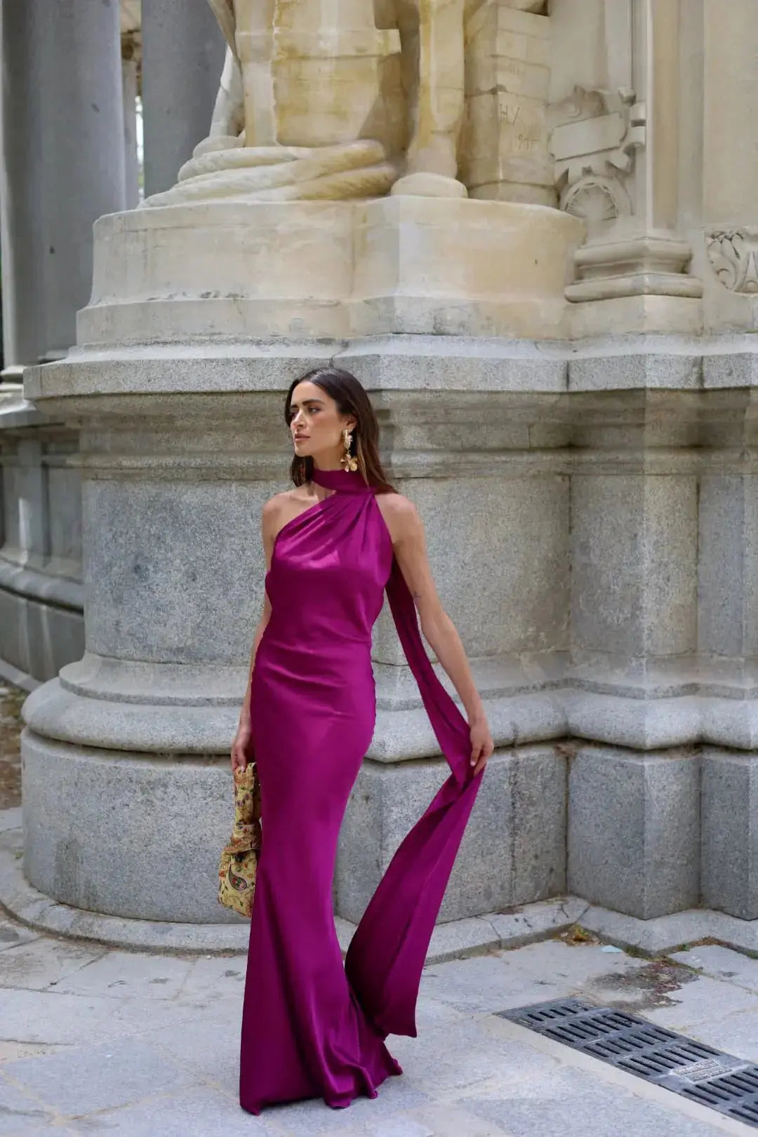 Midnight Allure Halter Gown