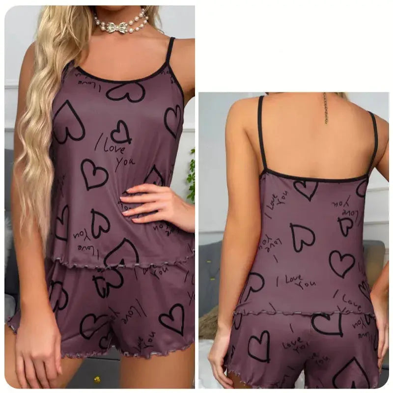 Soft Heart Pajamas Set: Dream Lavishly