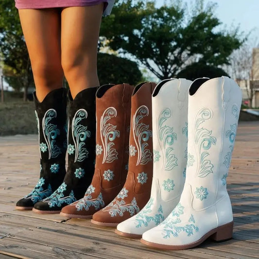 Embroidered Western Cowboy Boots