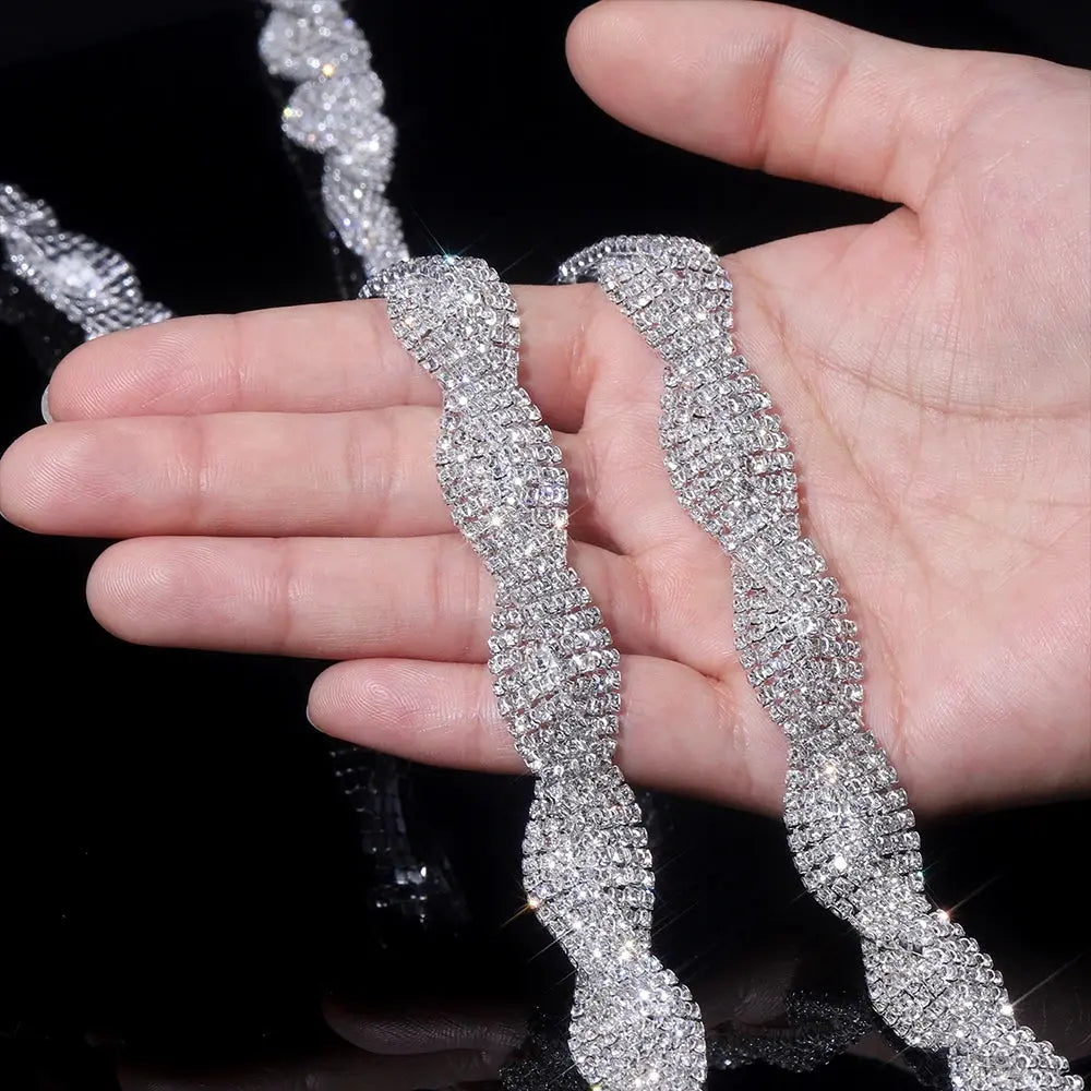 Captivate with Sparkle: Rhinestone Trim for Luxe Creations