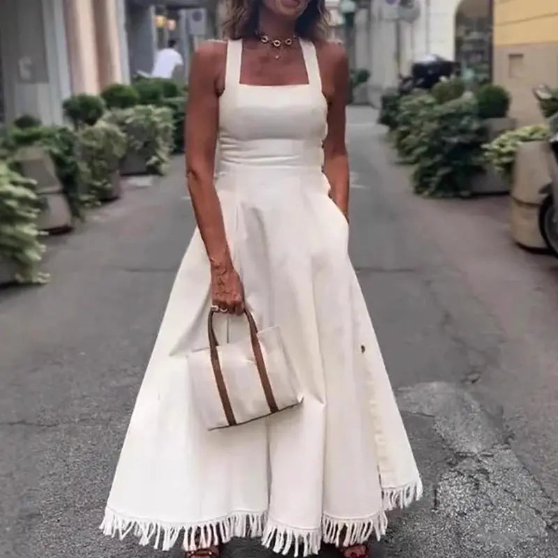 Summer Breeze Off-Shoulder Pocket Dress