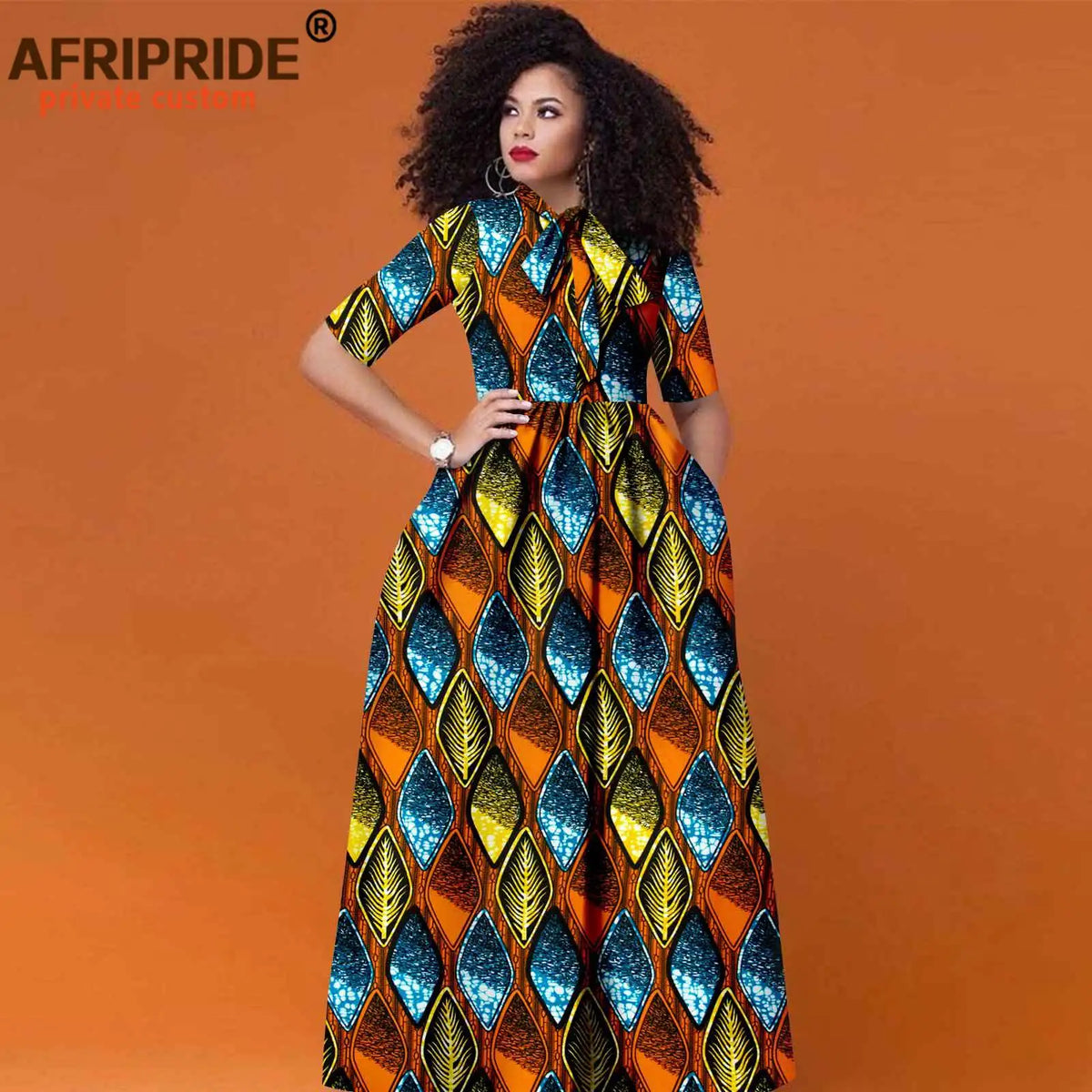 Ankara-Inspired High-Waist Maxi Dress