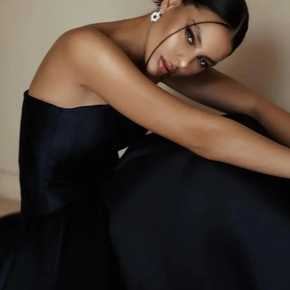 Enchant the Night: Custom Satin Evening Gown