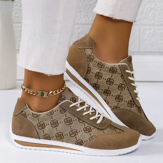Floral Lace-Up Sneakers