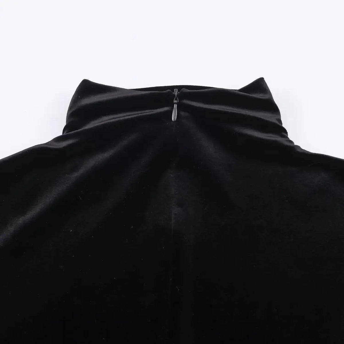 Midnight Charm Velvet Turtleneck Mini Dress