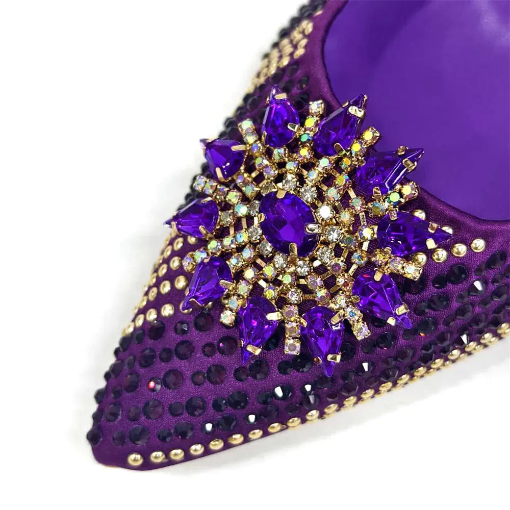 Royal Twilight Heels & Bag Set: Shine at Every Soirée