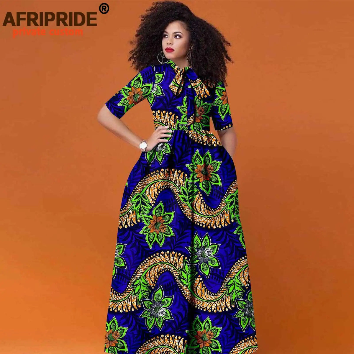 Ankara-Inspired High-Waist Maxi Dress