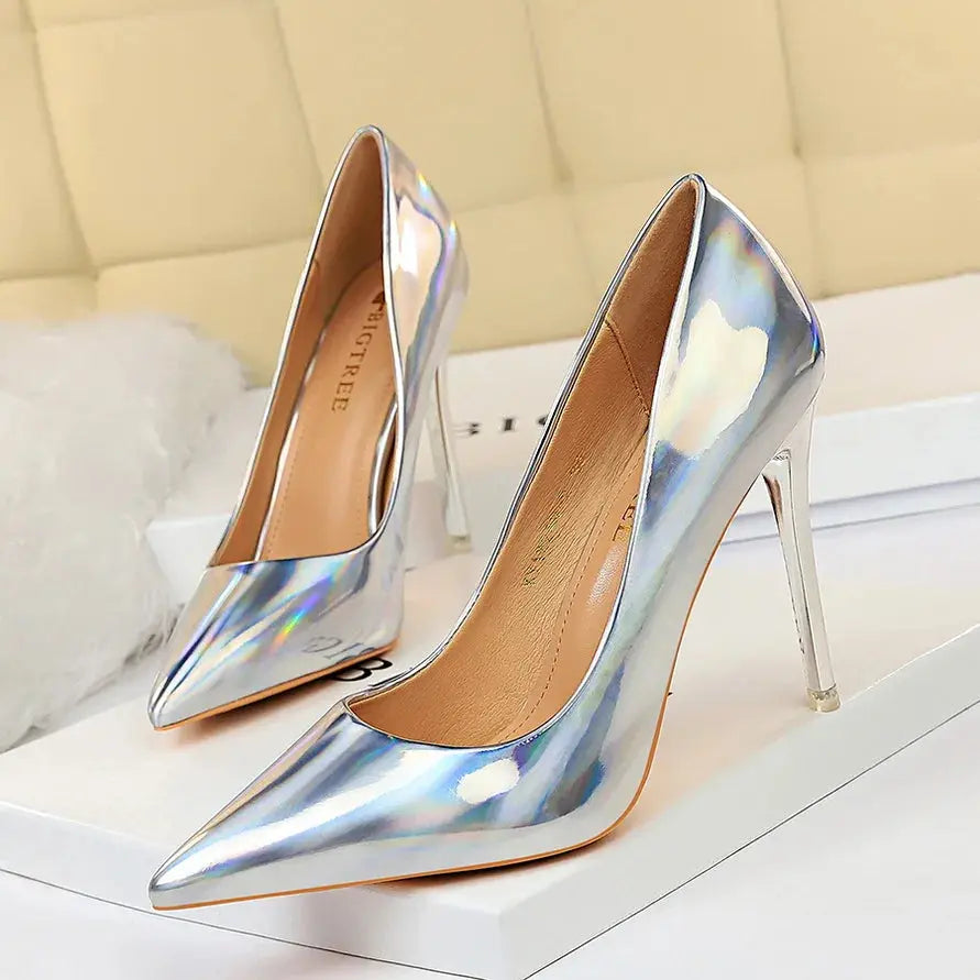 Captivate the Room in Lustrous Stiletto Pumps