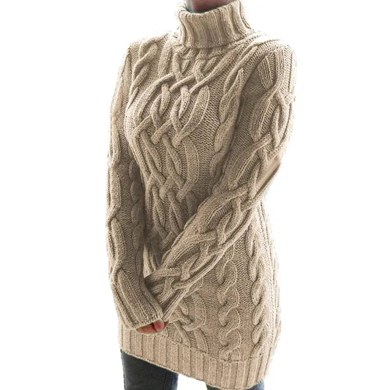 Winter Embrace: Cozy Elegance in a Turtleneck Dress