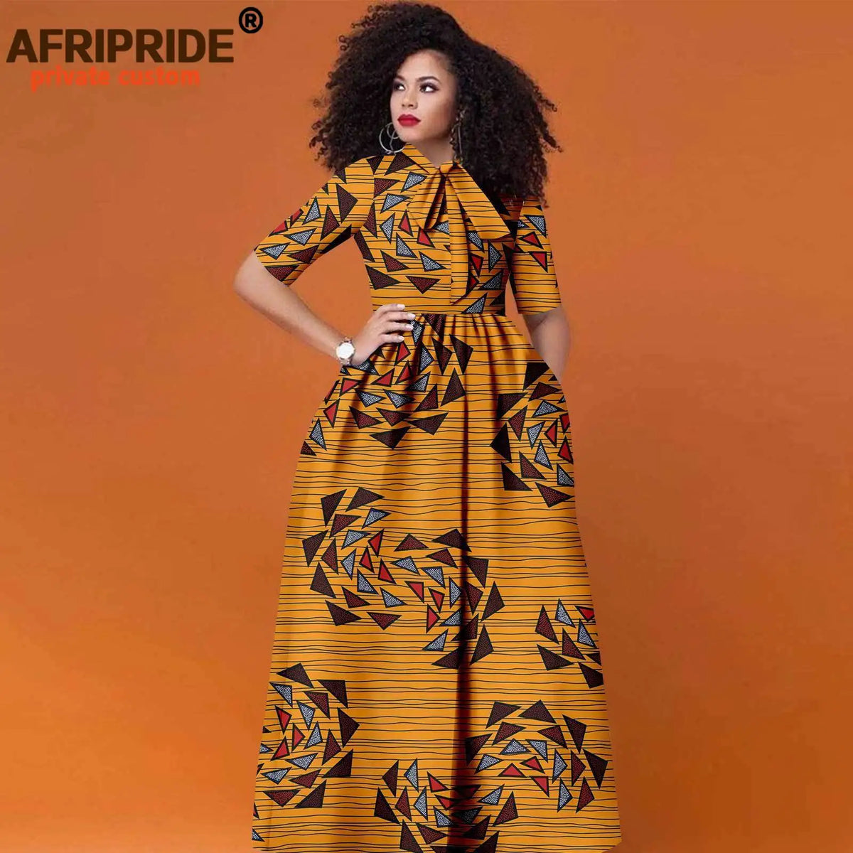 Ankara-Inspired High-Waist Maxi Dress
