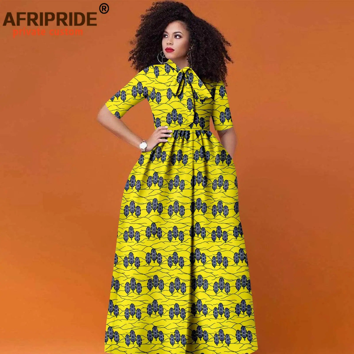 Ankara-Inspired High-Waist Maxi Dress