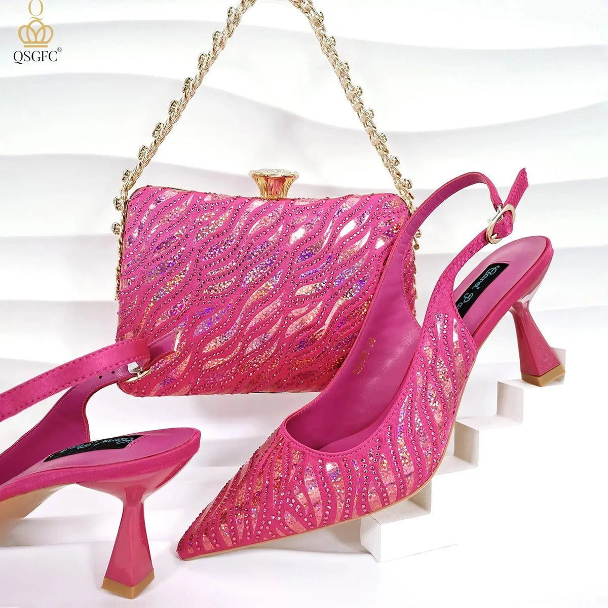 Golden Gala Nights Heels & Clutch Set