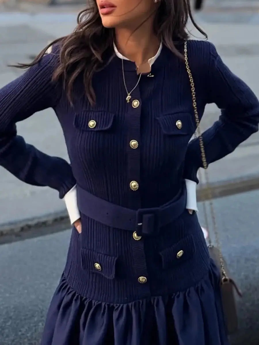 The Monaco Textured Knit Midi Dress