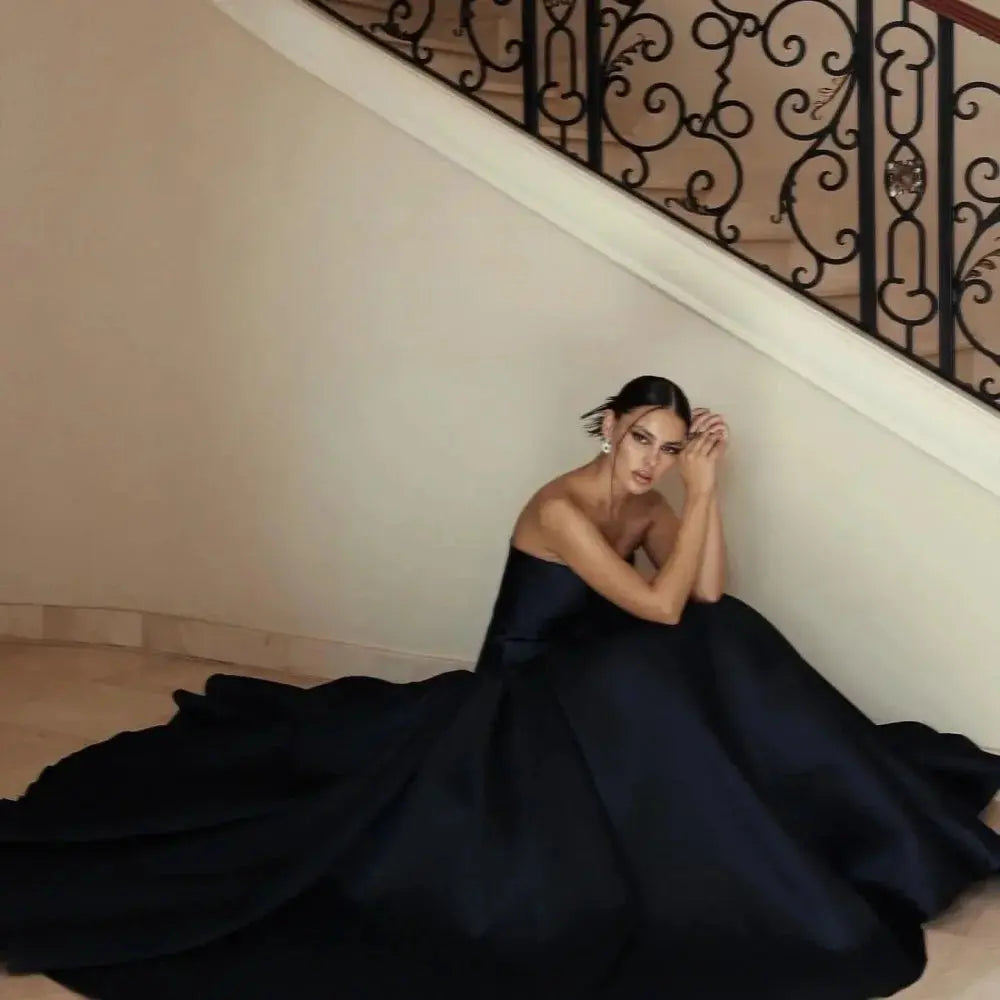 Enchant the Night: Custom Satin Evening Gown