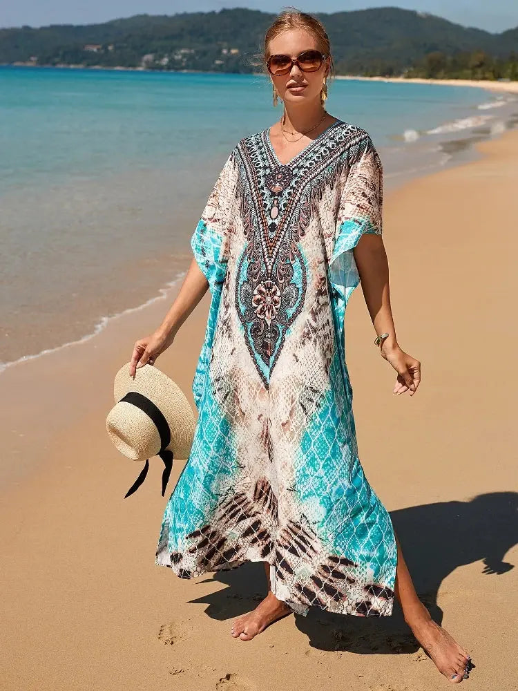 Breeze Whisper V-Neck Kaftan