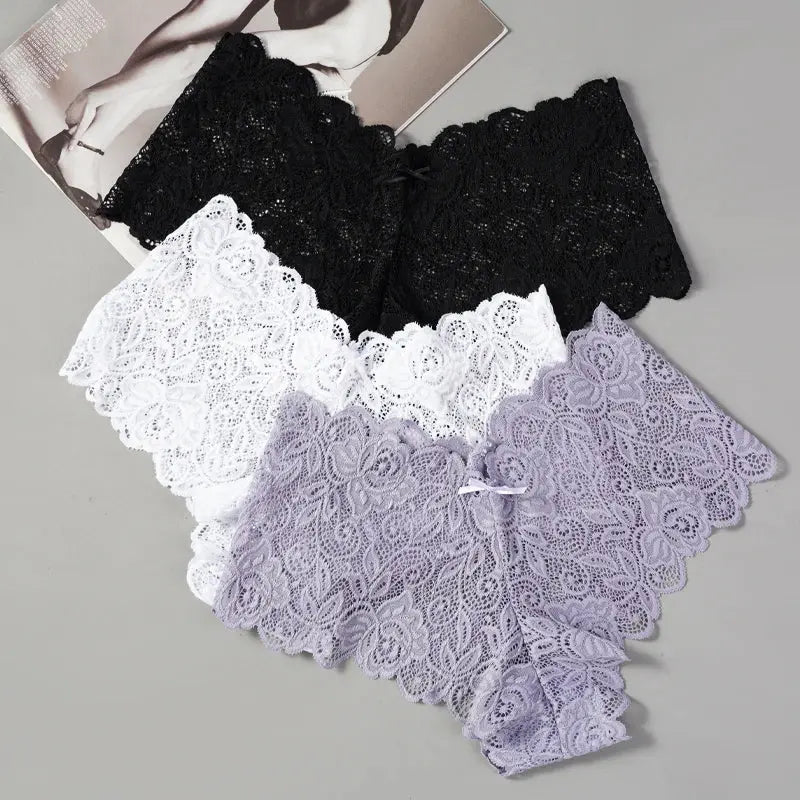 Lace Briefs — 3-Piece Set