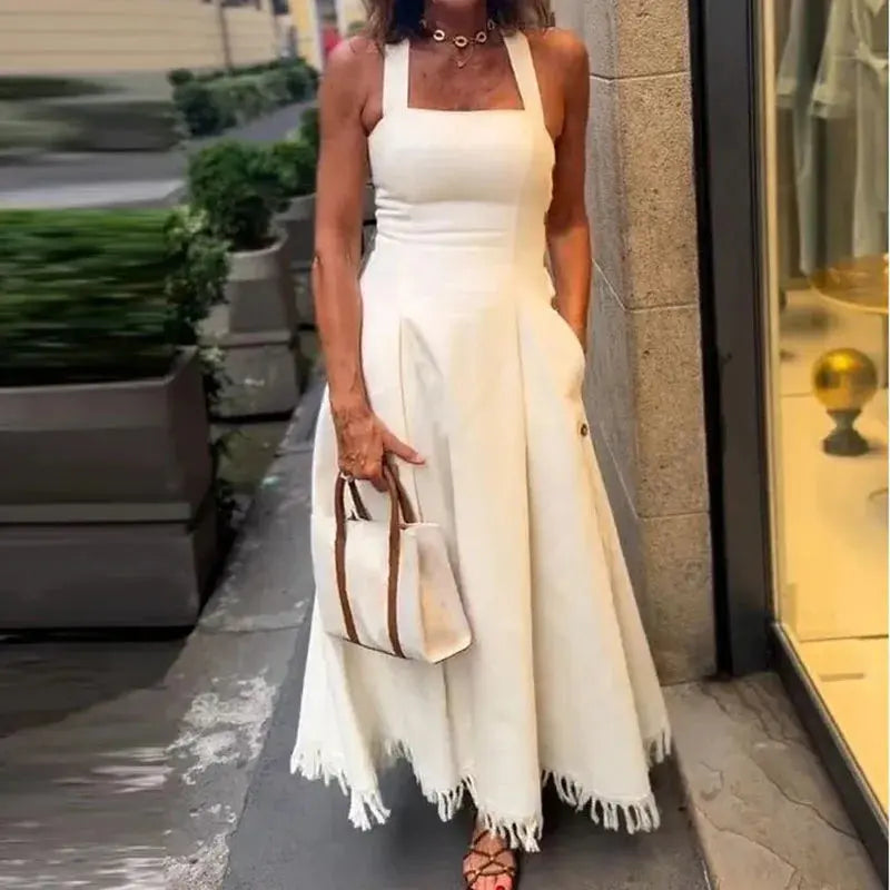 Summer Breeze Off-Shoulder Pocket Dress