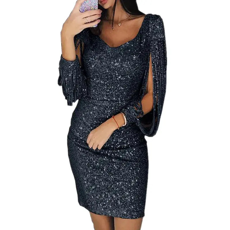 Midnight Shimmer: A Plus-Size Sequin Mini That Dances