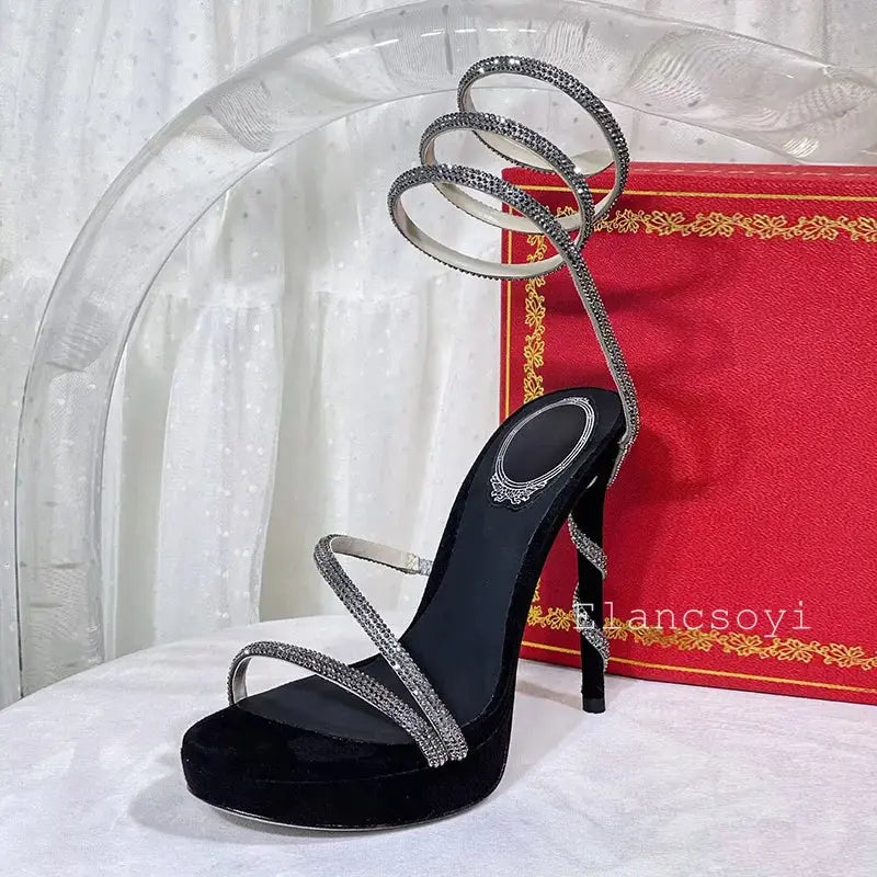 Captivate the Night: Crystal-Studded Stiletto Heels