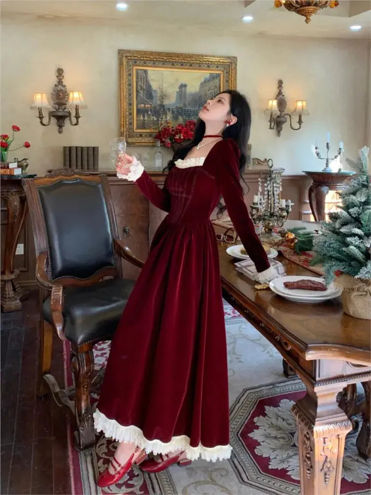 Midnight Whispers Velvet Dress