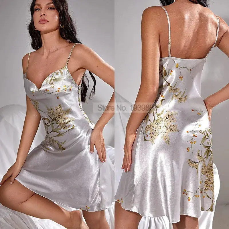 Slip into Luxe: Cherry Blossom Satin Robe Set