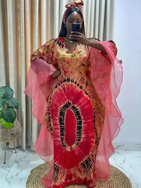 Ankara-Inspired Kaftan Maxi Dress