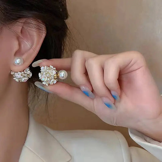 Pearl Whispers Double-Sided Stud Earrings