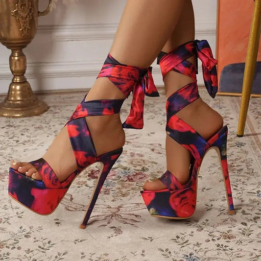 Platform Peep-Toe Stiletto Heels