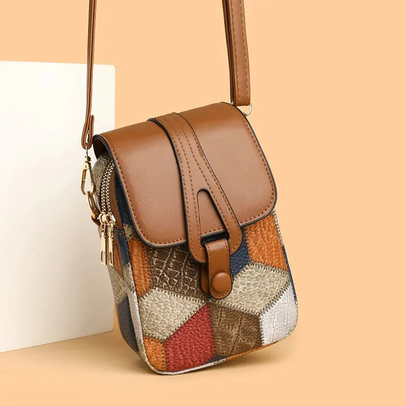 Plaid Retro Crossbody Purse with Phone Storage