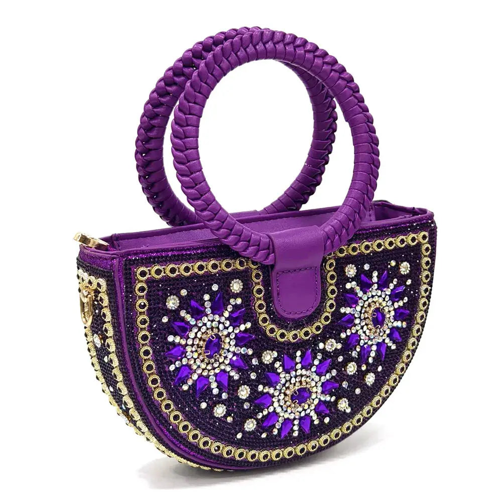Royal Twilight Heels & Bag Set: Shine at Every Soirée