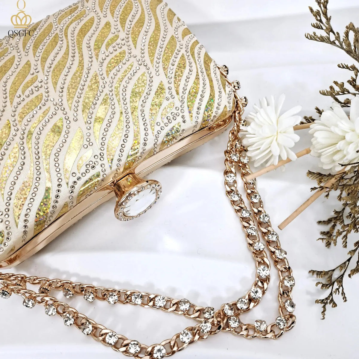 Golden Gala Nights Heels & Clutch Set